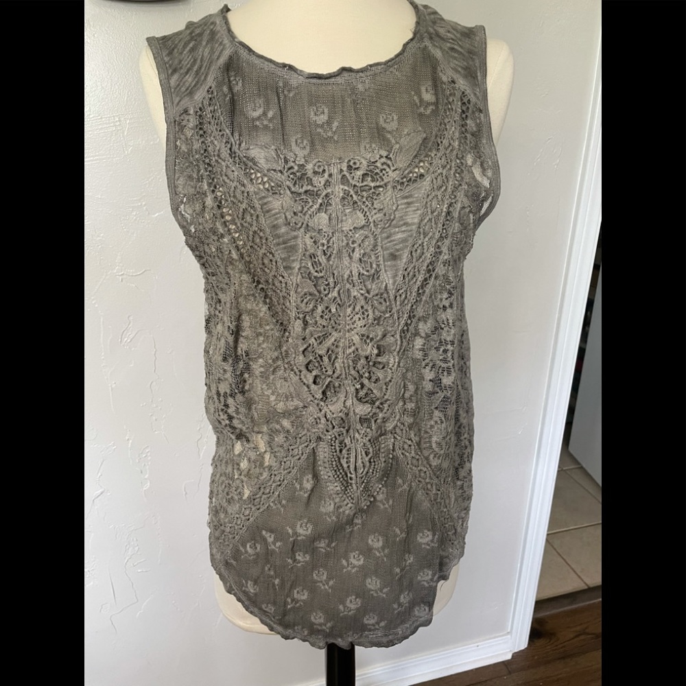Free People detailed lace/crochet blouse